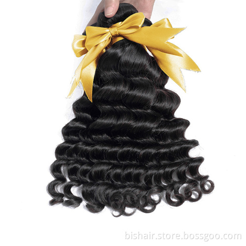 1/3/4 bunch Brazilian hair deep wavy hair bunch 100% real human hair Remy wig 8-30 inch without knots and no shedding wholesale